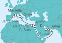 Itinerario del Crucero Desde Barcelona a Doha - MSC Cruceros