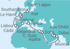 Itinerario del Crucero Desde Dubái a Copenhague - MSC Cruceros