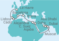 Itinerario del Crucero Desde Dubái a Le Havre - MSC Cruceros