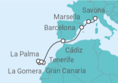 Itinerario del Crucero Islas Canarias - Costa Cruceros