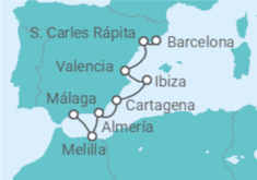 Itinerario del Crucero Luces del Mediterráneo y sueños del levante español - Alma Cruceros