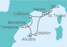 Itinerario del Crucero Perlas culturales con encanto mediterráneo - Alma Cruceros