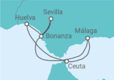 Itinerario del Crucero Encantos del sur entre dos tierras - Alma Cruceros