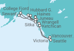 Itinerario del Crucero Travesía por Alaska - Princess Cruises