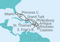 Itinerario del Crucero Explora El Caribe - Princess Cruises