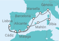 Itinerario del Crucero España, Portugal, Italia - MSC Cruceros