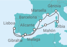 Itinerario del Crucero España, Italia, Francia - MSC Cruceros