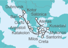 Itinerario del Crucero Grecia, Croacia, Montenegro, Italia y Turquía - Celestyal Cruises