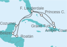 Itinerario del Crucero Aventura por el Caribe Oriental y Occidental - Princess Cruises