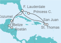 Itinerario del Crucero Aventura por el Caribe Oriental y Occidental - Princess Cruises