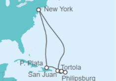 Itinerario del Crucero Puerto Rico, Saint Maarten, Islas Vírgenes - EEUU, Islas Vírgenes - Reino Unido - NCL Norwegian Cruise Line