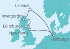 Itinerario del Crucero Sueño británico - Costa Cruceros