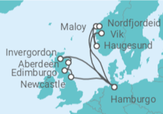 Itinerario del Crucero Reino Unido, Noruega y Alemania - Costa Cruceros