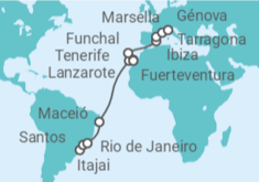 Itinerario del Crucero Desde Itajai a Génova - MSC Cruceros