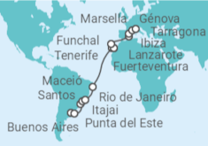 Itinerario del Crucero Desde Buenos Aires a Génova - MSC Cruceros