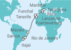 Itinerario del Crucero Desde Itajai a Marsella - MSC Cruceros