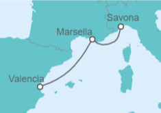 Itinerario del Crucero Francia - Costa Cruceros