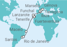 Itinerario del Crucero Desde Santos a Génova - MSC Cruceros