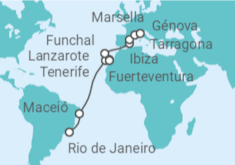 Itinerario del Crucero Desde Río de Janeiro a Génova - MSC Cruceros