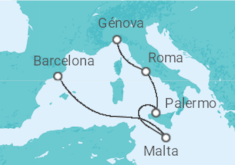 Itinerario del Crucero Italia, Malta - MSC Cruceros