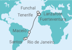 Itinerario del Crucero Desde Santos a Funchal - MSC Cruceros