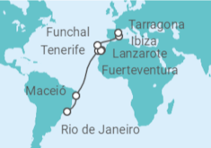 Itinerario del Crucero Desde Río de Janeiro a Tarragona - MSC Cruceros