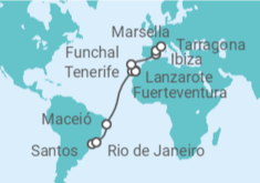 Itinerario del Crucero Desde Santos a Marsella - MSC Cruceros