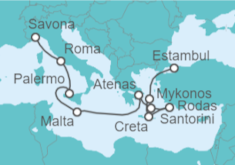 Itinerario del Crucero Grecia, Malta e Italia - Costa Cruceros