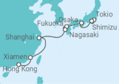 Itinerario del Crucero Viaje completo Japón y China - Holland America Line