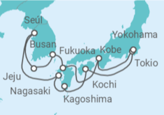 Itinerario del Crucero Viaje completo Japón y Corea del Sur - Holland America Line