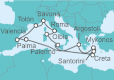 Itinerario del Crucero España, Grecia, Italia, Francia - Costa Cruceros