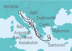 Itinerario del Crucero Italia, Grecia y Croacia - Costa Cruceros