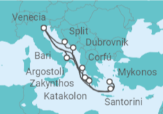 Itinerario del Crucero Italia, Grecia y Croacia - Costa Cruceros