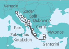 Itinerario del Crucero Italia, Grecia y Croacia - Costa Cruceros