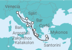 Itinerario del Crucero Italia, Grecia y Croacia - Costa Cruceros