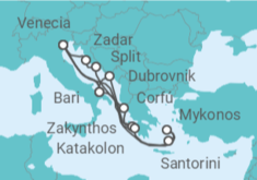 Itinerario del Crucero Italia, Croacia, Grecia - Costa Cruceros