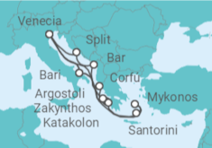 Itinerario del Crucero Italia, Grecia y Croacia - Costa Cruceros