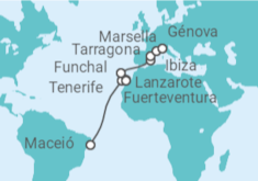 Itinerario del Crucero Desde Maceió a Génova - MSC Cruceros