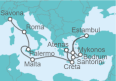 Itinerario del Crucero Desde Pireo (Atenas) a Savona (Italia) - Costa Cruceros