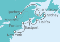 Itinerario del Crucero Canadá - Holland America Line