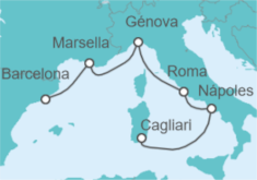 Itinerario del Crucero Italia, Francia - Costa Cruceros