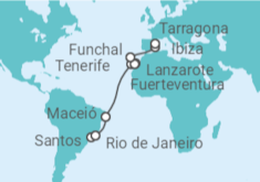 Itinerario del Crucero Desde Santos a Tarragona - MSC Cruceros