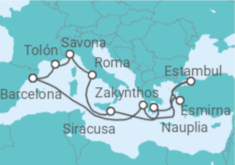 Itinerario del Crucero Francia, Italia, Grecia, Turquía - Costa Cruceros