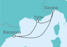 Itinerario del Crucero España, Francia - Costa Cruceros