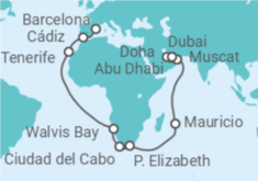 Itinerario del Crucero Desde Barcelona a Dubái (EAU) - Costa Cruceros