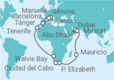 Itinerario del Crucero Desde Abu Dhabi a Marsella  - Costa Cruceros