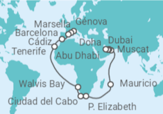 Itinerario del Crucero Desde Génova a Doha  - Costa Cruceros