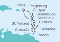 Itinerario del Crucero Islas Vírgenes - Reino Unido, Saint Maarten, Antigua Y Barbuda, Santa Lucía, Martinica, Guadalupe... - Costa Cruceros