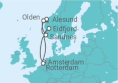 Itinerario del Crucero Fiordos Noruegos - Holland America Line