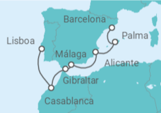 Itinerario del Crucero Marruecos, Gibraltar, España - Holland America Line